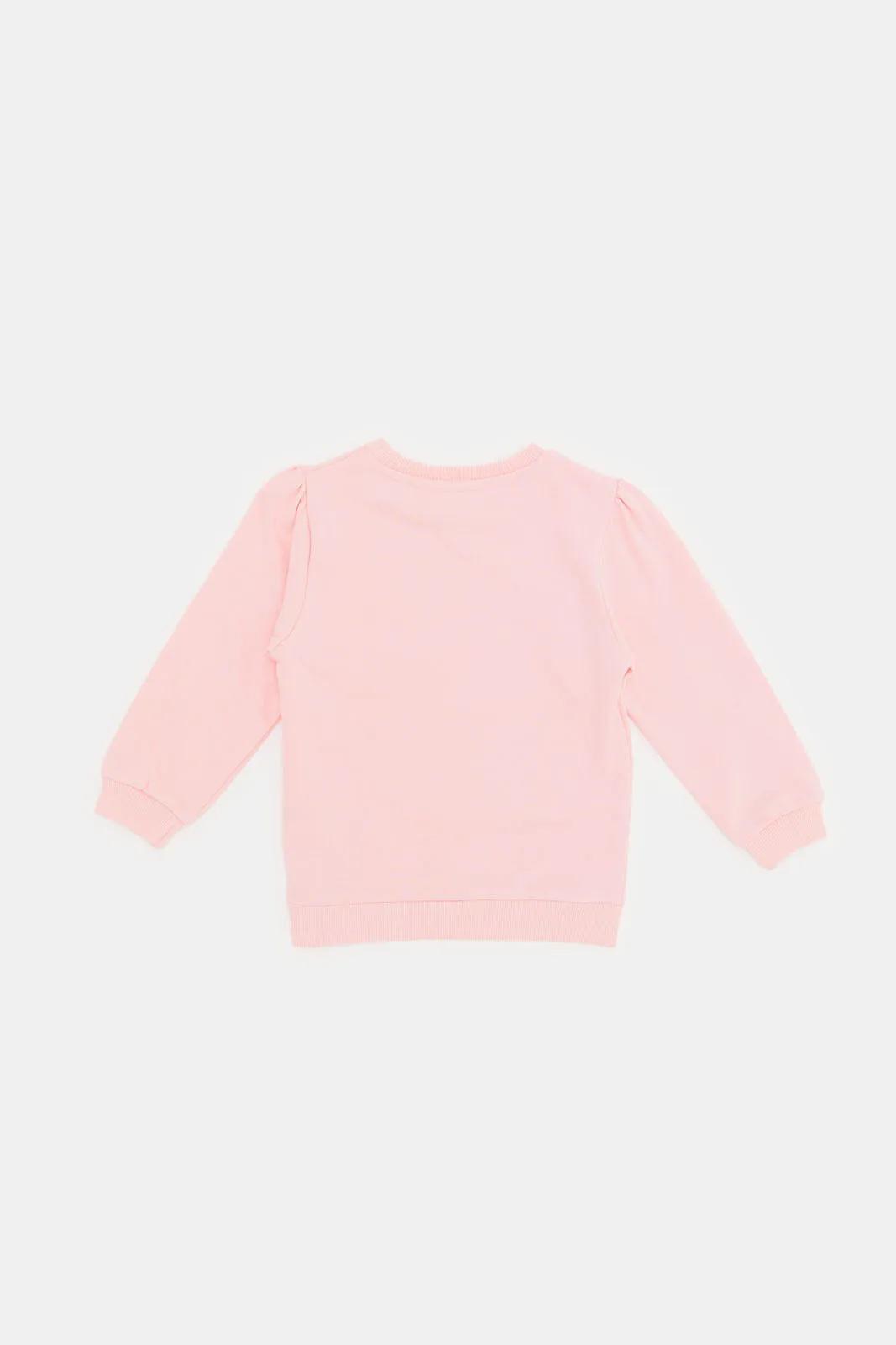 Infant Girls White And Pink Sweatshirt Set (2 Piece)