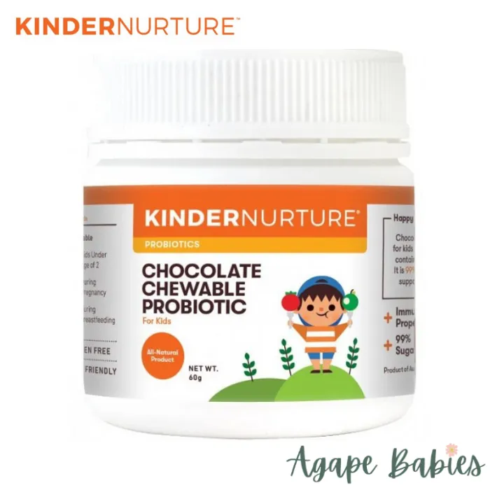 KinderNurture Chocolate Chewable Probiotic Tablets (sugar free) 60Tabs Exp: