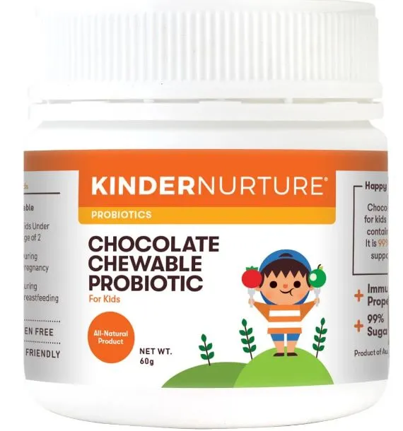 KinderNurture Chocolate Chewable Probiotic Tablets (sugar free) 60Tabs Exp: