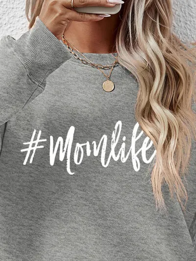 Letter Graphic Round Neck Sweatshirt