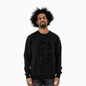 Men's Black Cat Crew Neck Sweatshirt