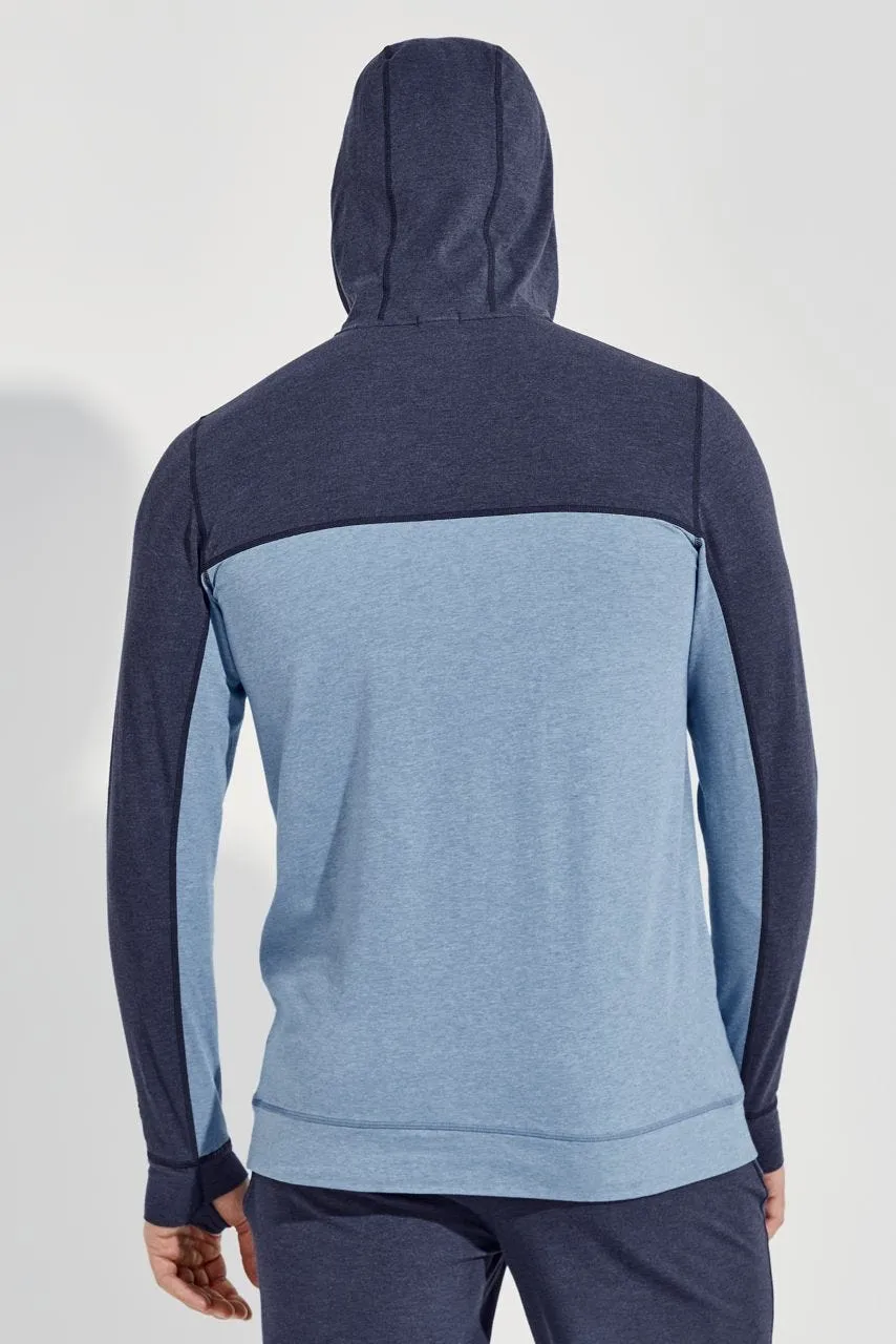 Men's LumaLeo Quarter-Zip Hoodie  |  Light Blue Colorblock