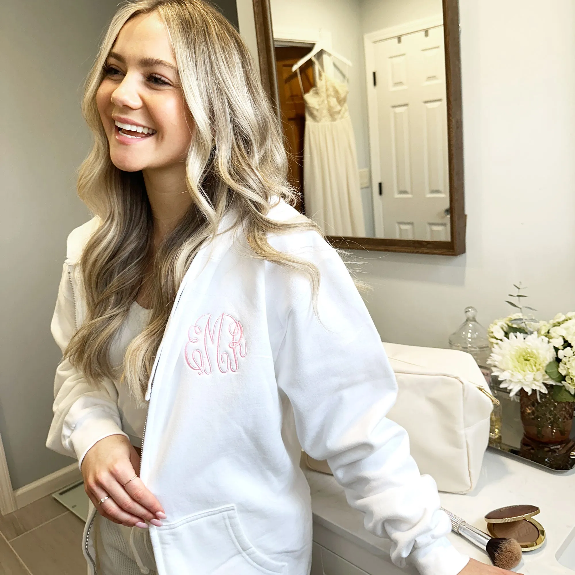 Monogrammed Oversized Full-Zip Talia Jacket