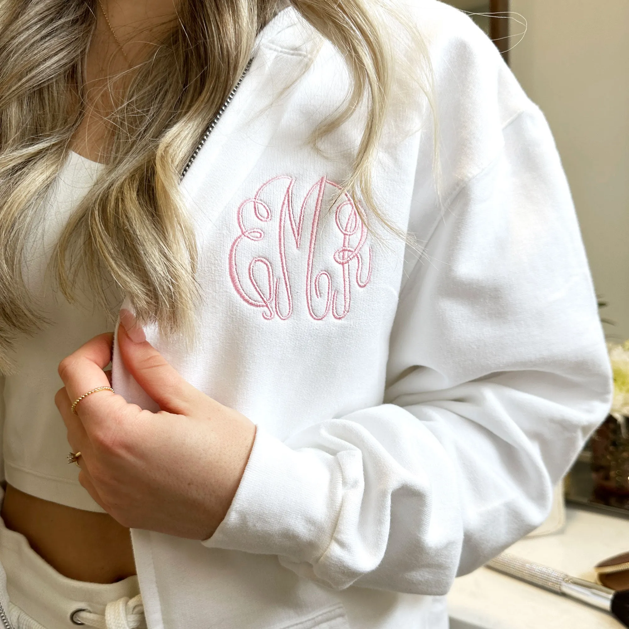 Monogrammed Oversized Full-Zip Talia Jacket