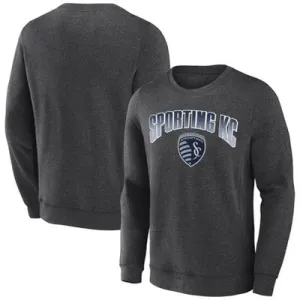 New - MLS Sporting Kansas City Men's Offside Gray Crew Neck Fleece Sweatshirt, XL