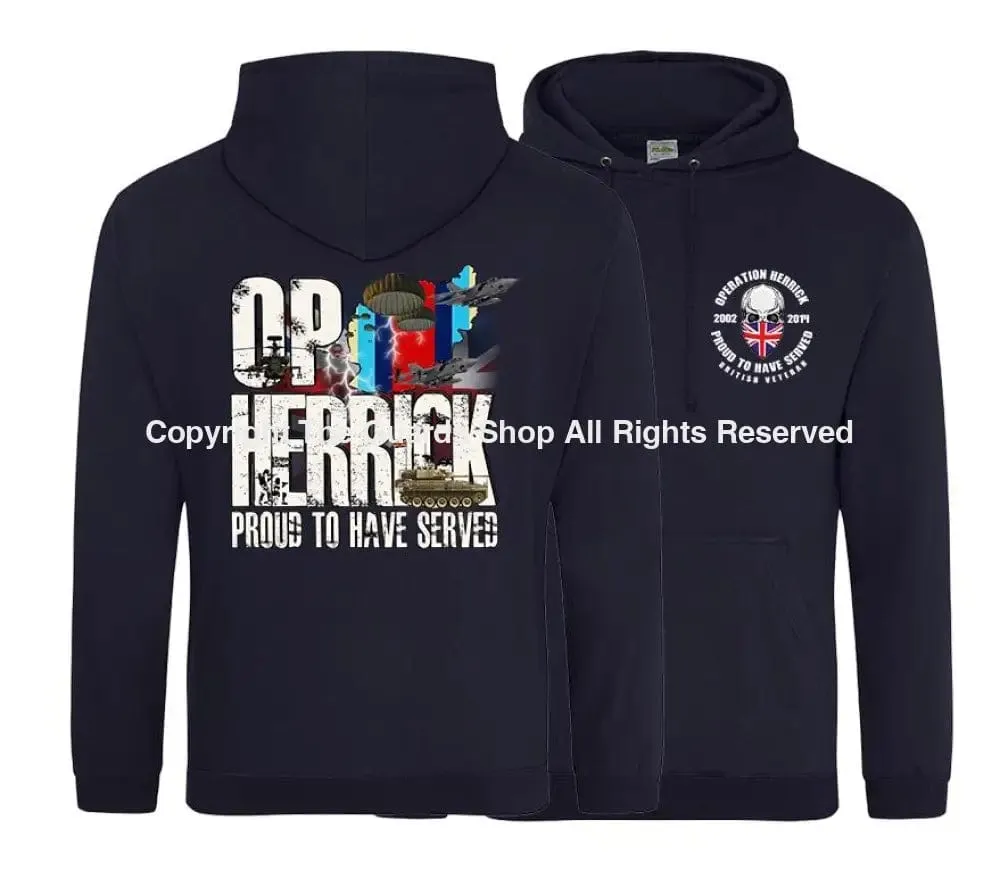 OP HERRICK Afghanistan War Veteran Double Side Printed Hoodie