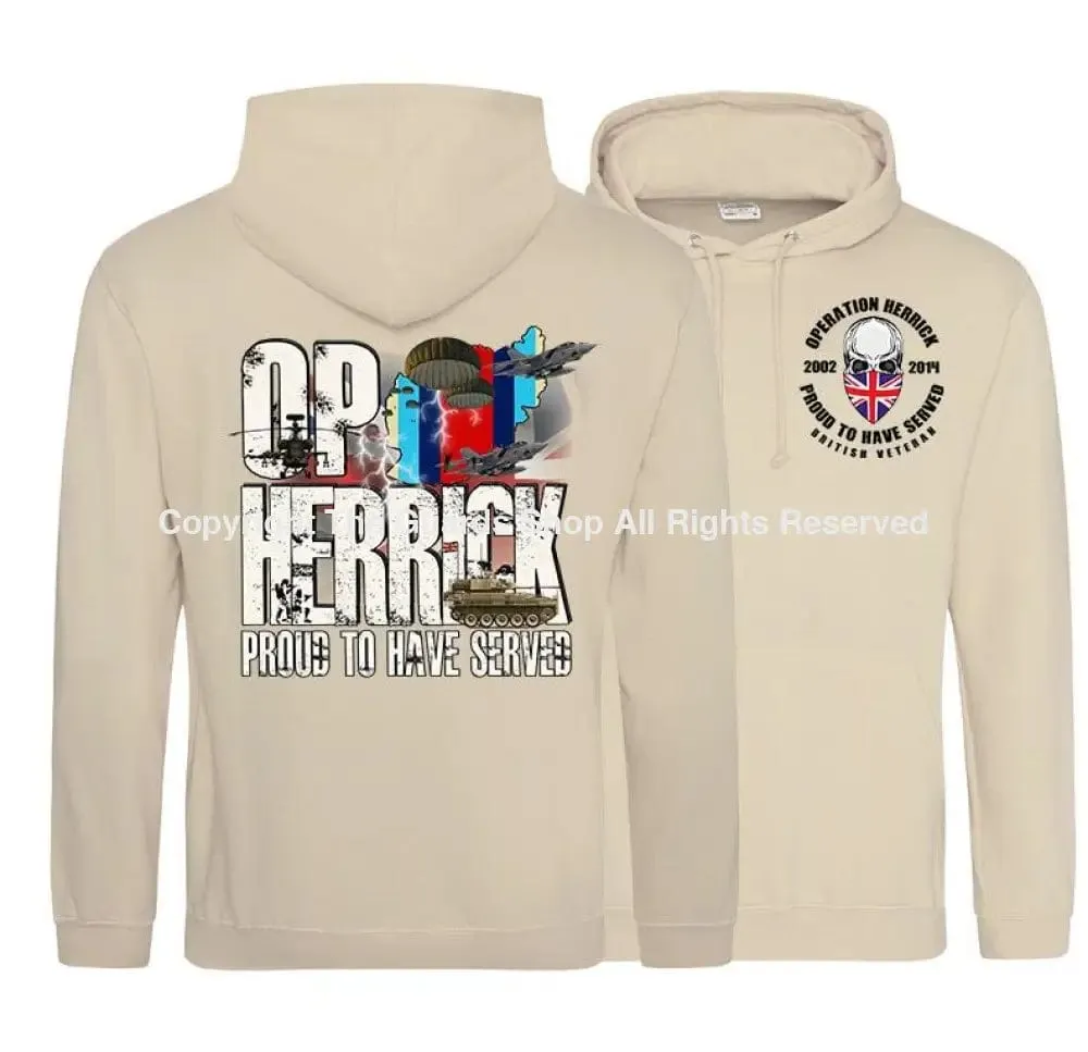 OP HERRICK Afghanistan War Veteran Double Side Printed Hoodie