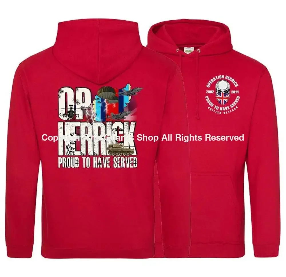 OP HERRICK Afghanistan War Veteran Double Side Printed Hoodie