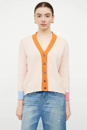 Pink & Orange Cashmere Cardigan