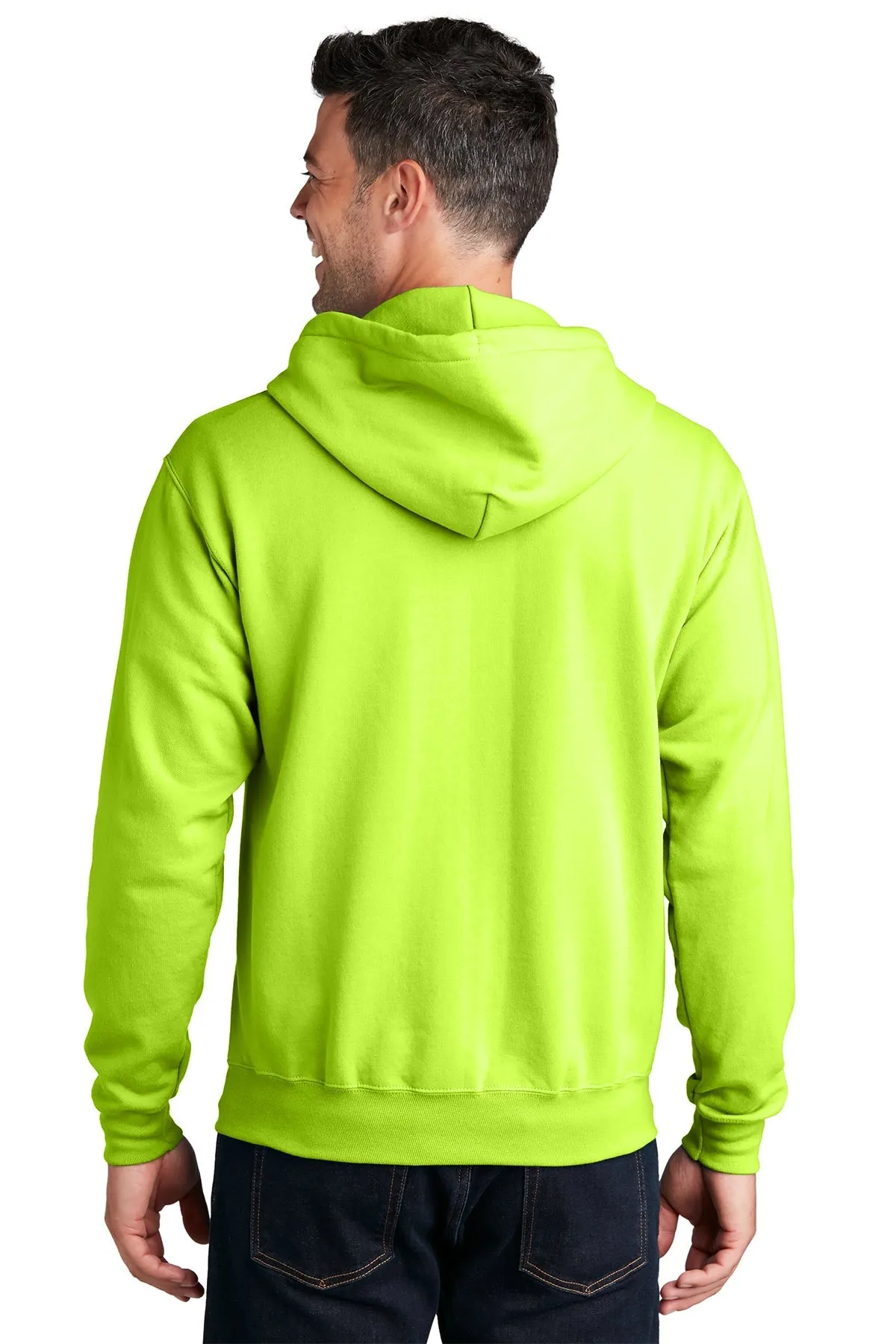 Port & Company Core Fleece Customized Zip Hoodies, Neon Yellow