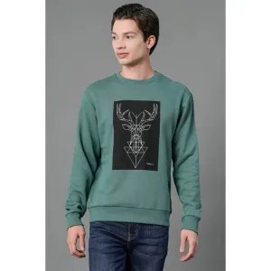 RedTape Men's Slate Green Graphic Print Sweatshirt