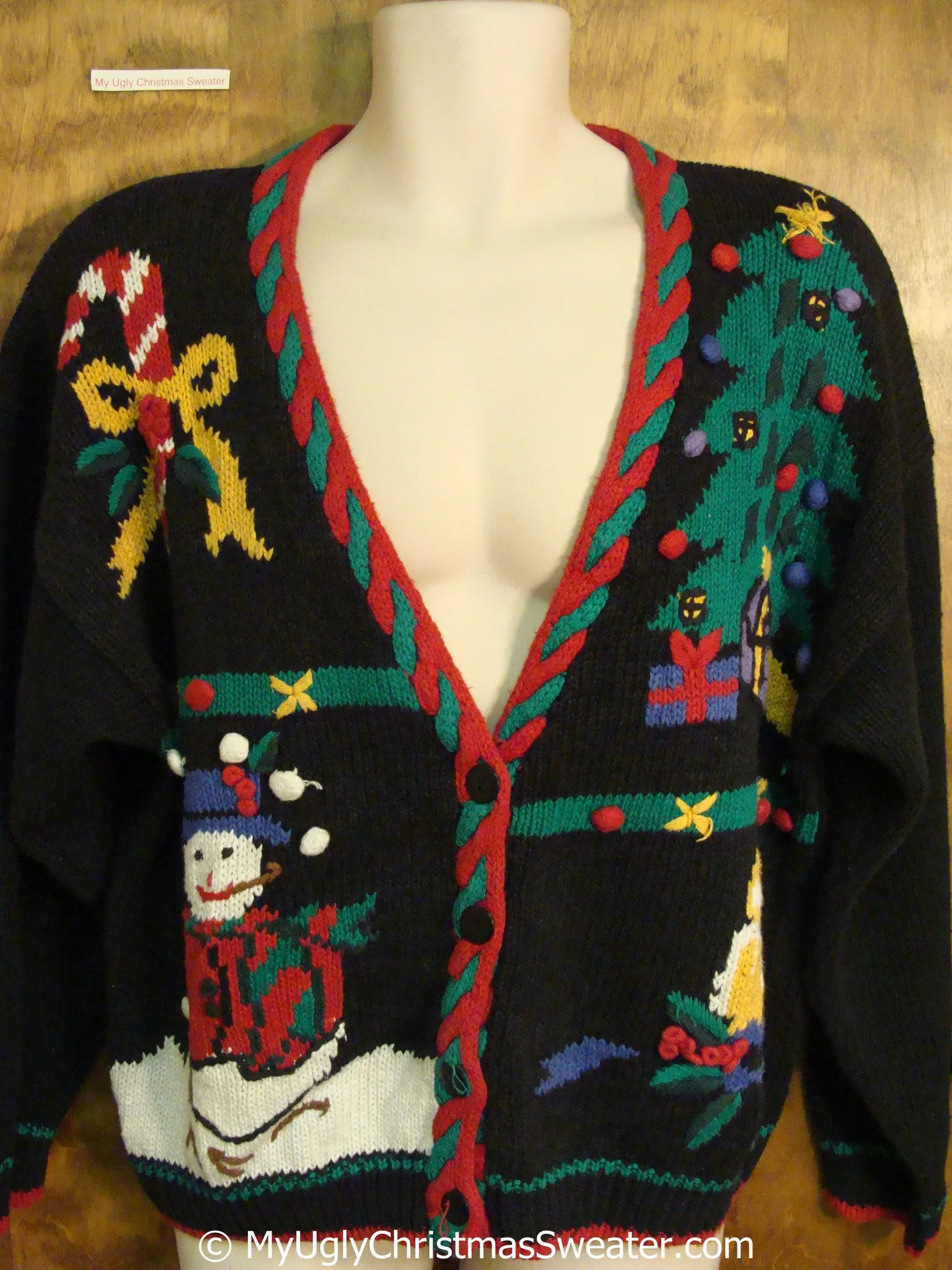 Retro 80s Ugly Christmas Sweater Cardigan