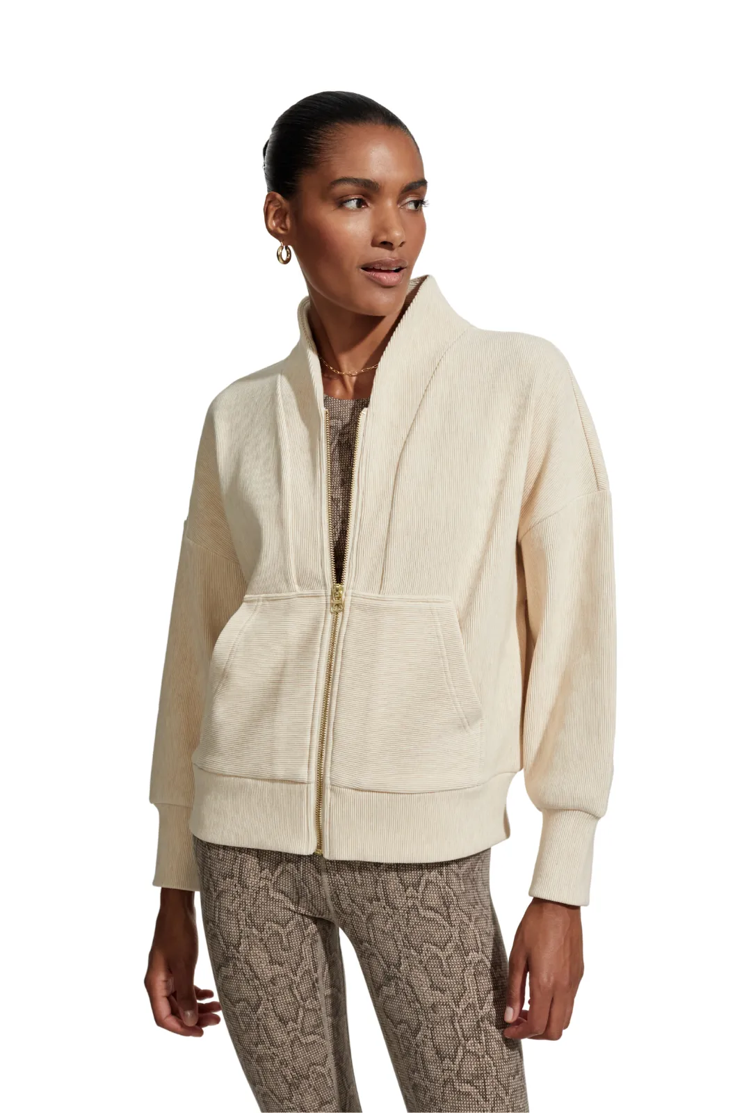 Rosanne Zip Through Sweat Oatmeal Marl