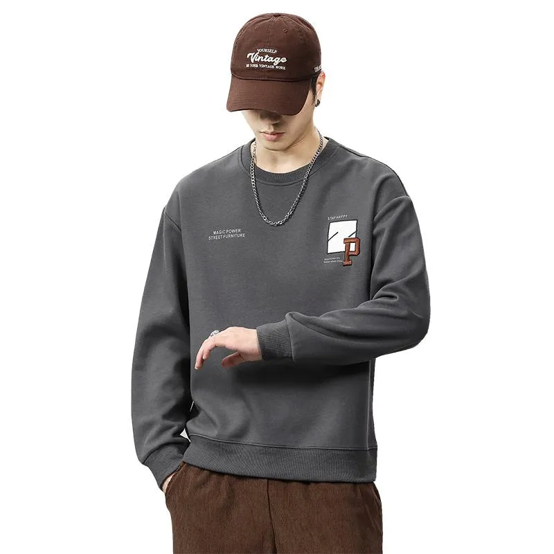 Round Neck Loose Fit Simplicity Men's Sweatshirt