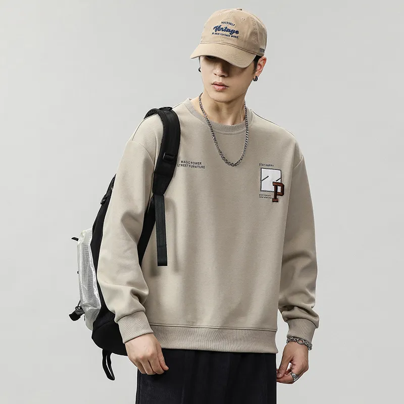 Round Neck Loose Fit Simplicity Men's Sweatshirt