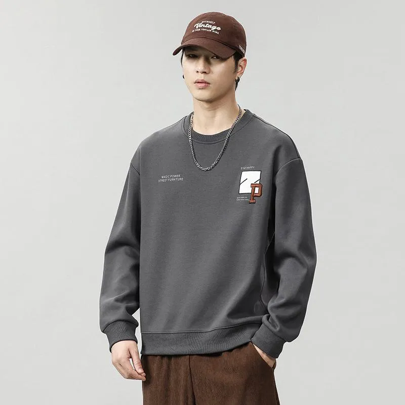 Round Neck Loose Fit Simplicity Men's Sweatshirt