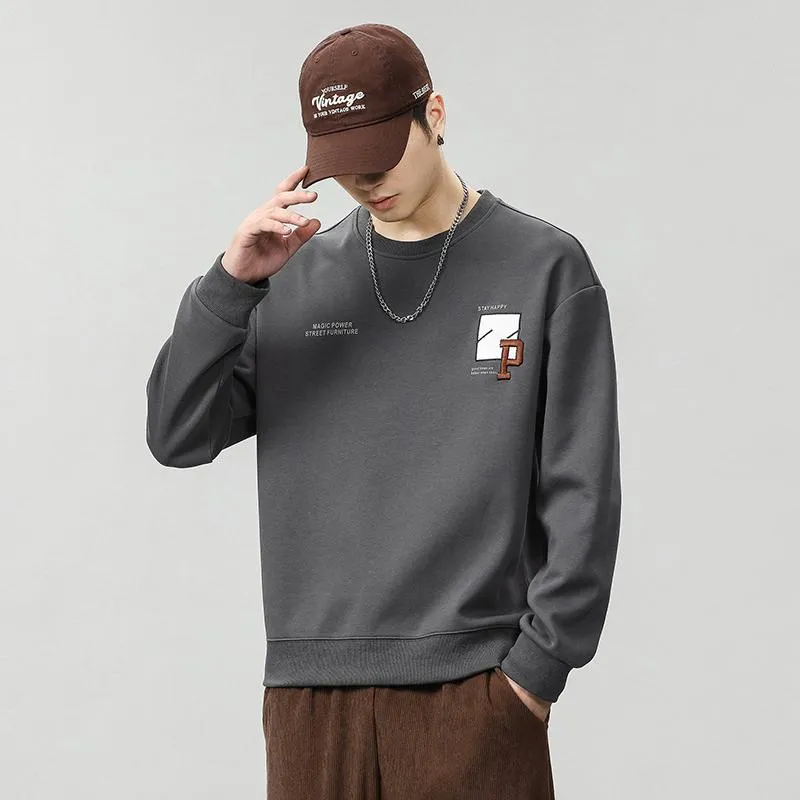 Round Neck Loose Fit Simplicity Men's Sweatshirt