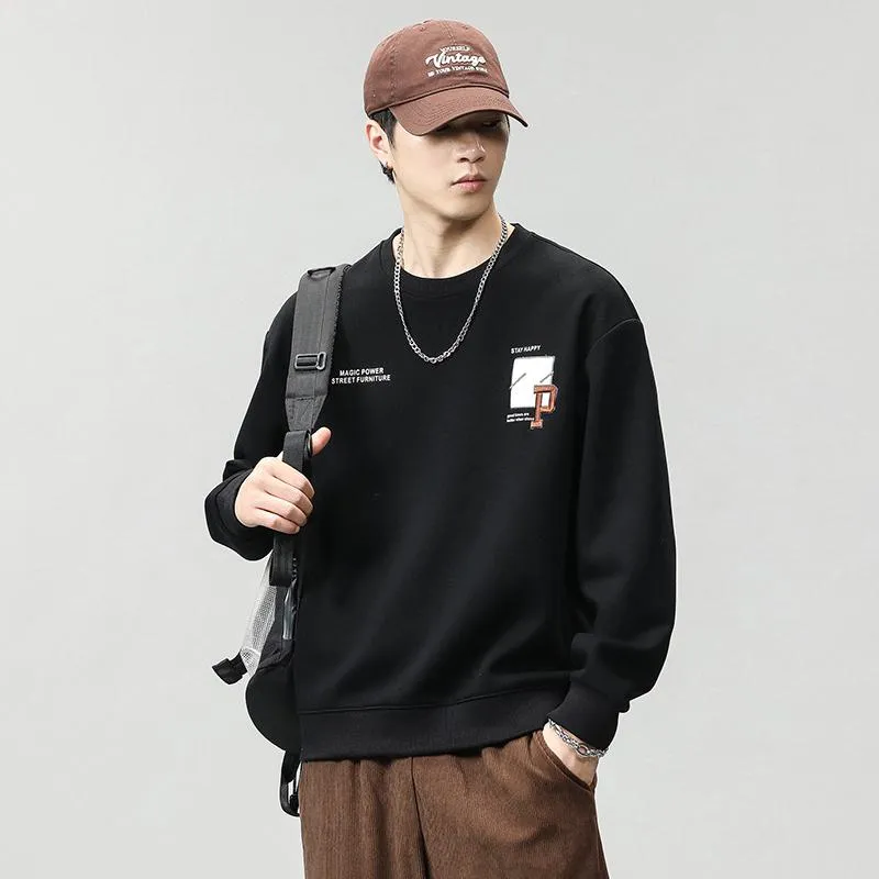 Round Neck Loose Fit Simplicity Men's Sweatshirt