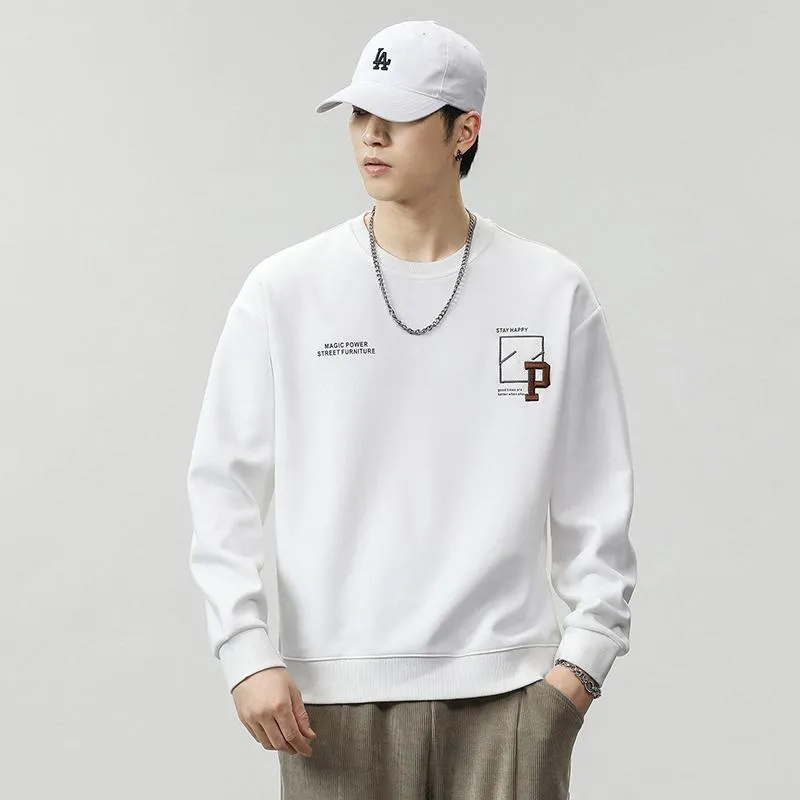 Round Neck Loose Fit Simplicity Men's Sweatshirt