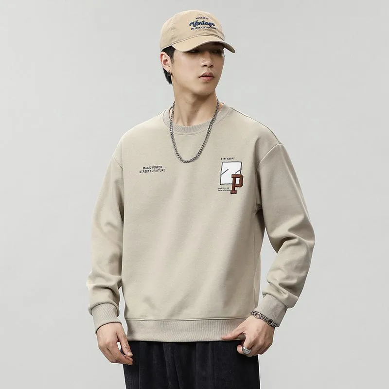 Round Neck Loose Fit Simplicity Men's Sweatshirt