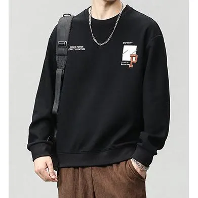 Round Neck Loose Fit Simplicity Men's Sweatshirt