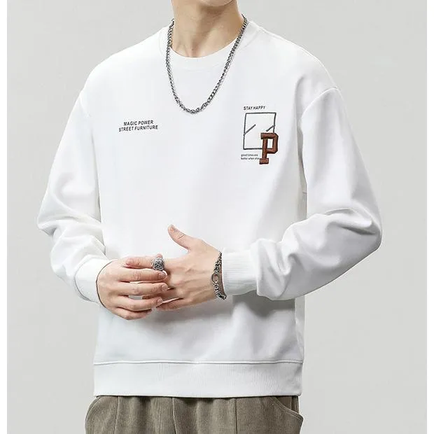 Round Neck Loose Fit Simplicity Men's Sweatshirt