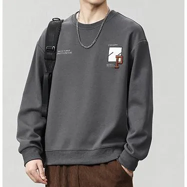 Round Neck Loose Fit Simplicity Men's Sweatshirt