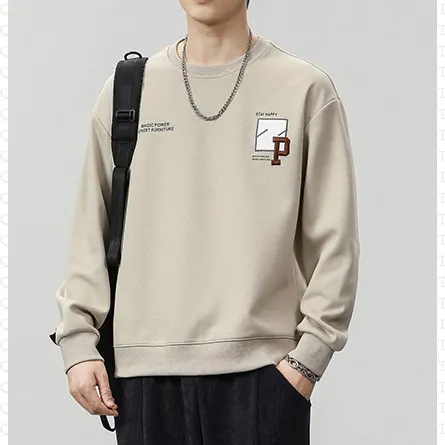 Round Neck Loose Fit Simplicity Men's Sweatshirt