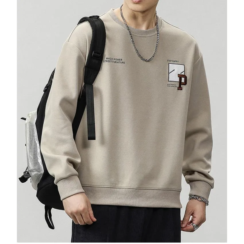 Round Neck Loose Fit Simplicity Men's Sweatshirt