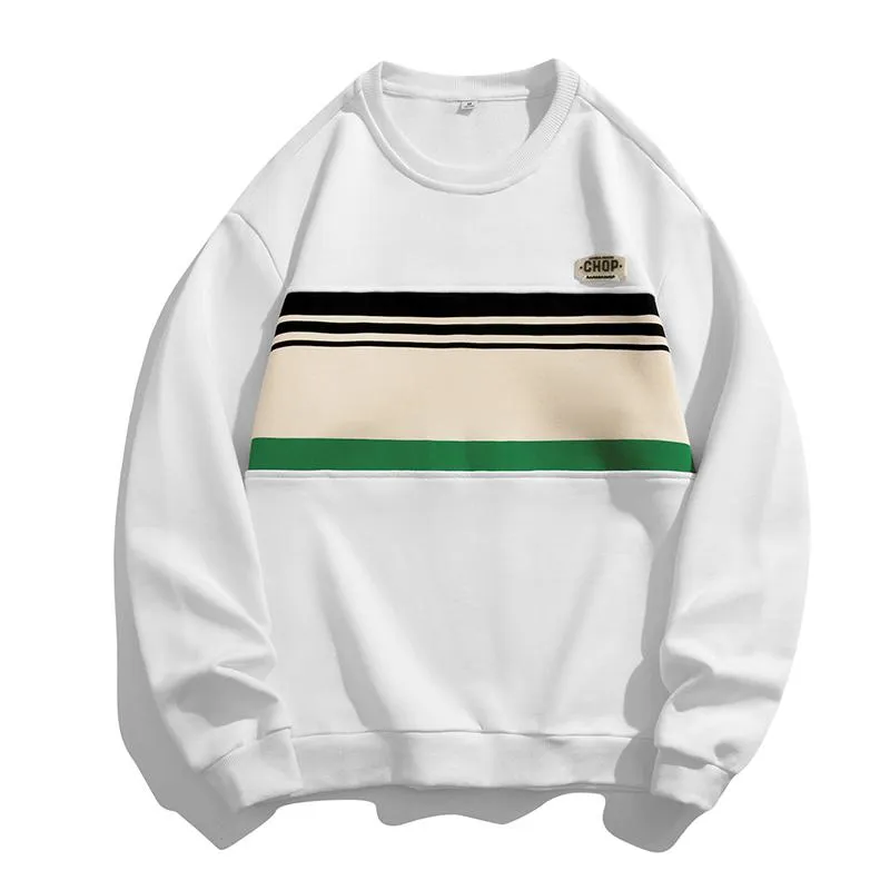 Round Neck Loose Fit Stripe Sweatshirt