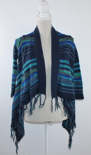 SAY WHAT BLUE PATTERNED CARDIGAN LADIES SIZE 10 PRE-LOVED