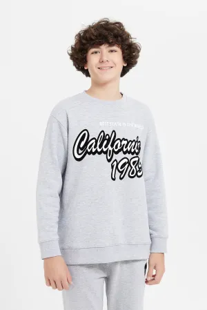 Senior Boys Grey California Print Sweatshirt