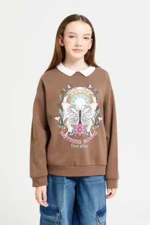 Senior Girls Brown Twofer Varsity Sweatshirt