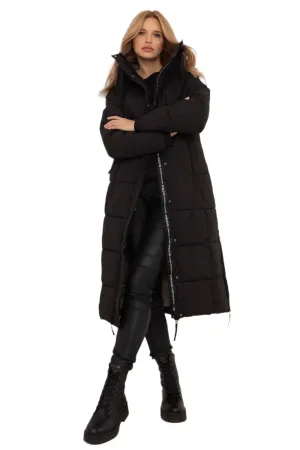 TEEK - High Neck Hooded Long Puff Coat