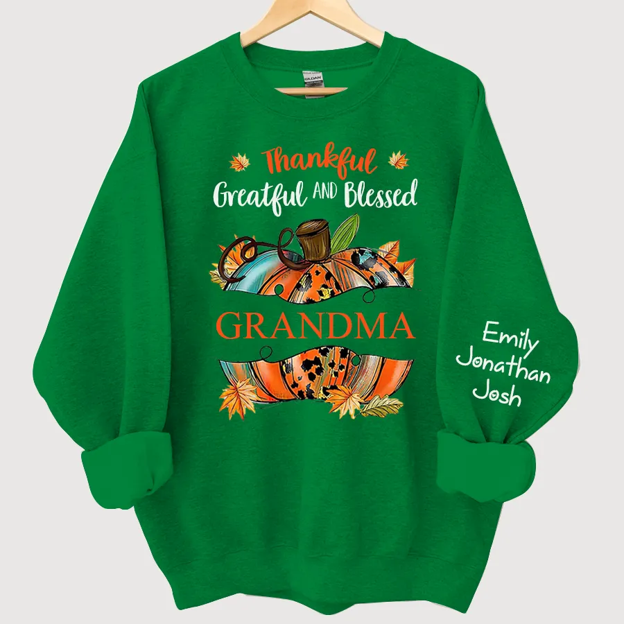 Thankful Graetful Blessed Pumkin Sweatshirt, Fall Sweatshirt