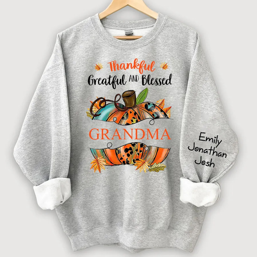 Thankful Graetful Blessed Pumkin Sweatshirt, Fall Sweatshirt