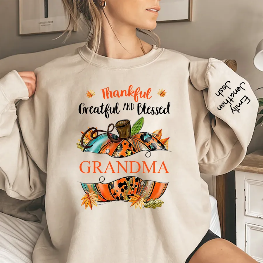 Thankful Graetful Blessed Pumkin Sweatshirt, Fall Sweatshirt