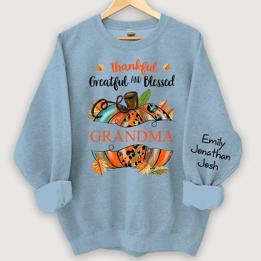 Thankful Graetful Blessed Pumkin Sweatshirt, Fall Sweatshirt