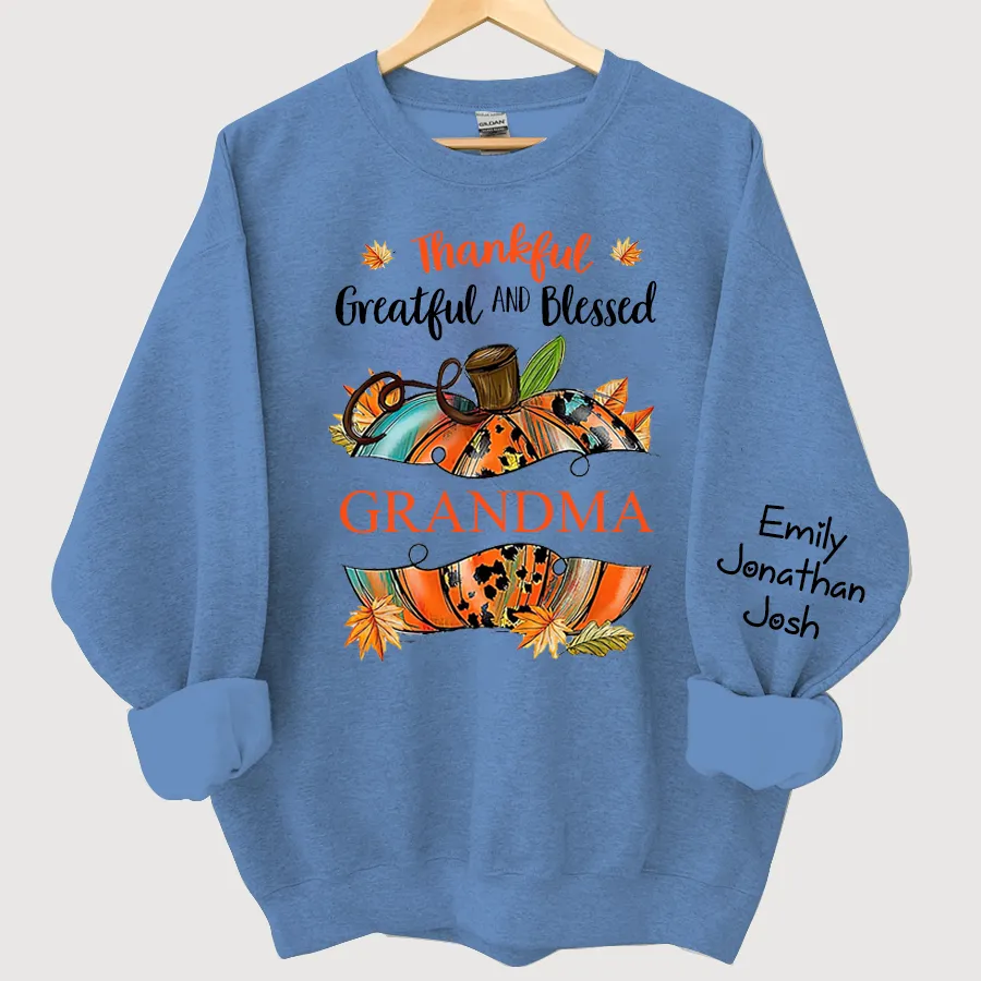 Thankful Graetful Blessed Pumkin Sweatshirt, Fall Sweatshirt