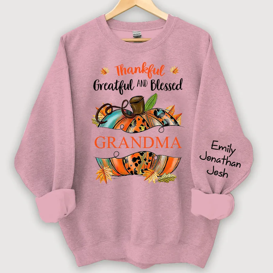 Thankful Graetful Blessed Pumkin Sweatshirt, Fall Sweatshirt