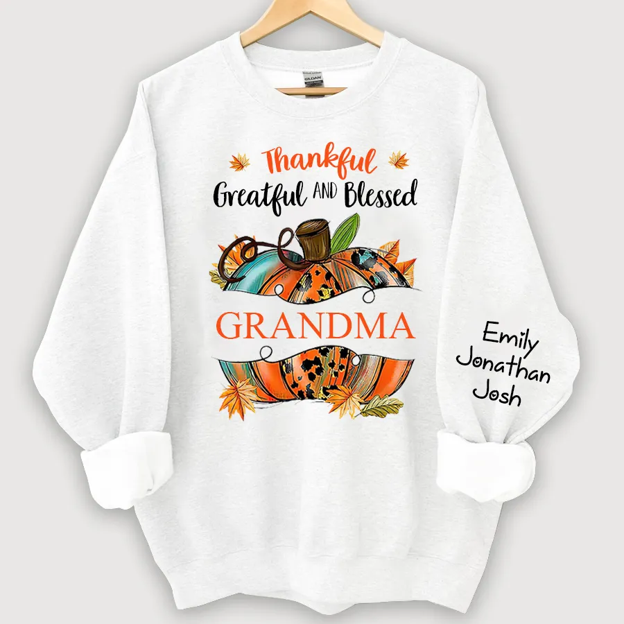 Thankful Graetful Blessed Pumkin Sweatshirt, Fall Sweatshirt