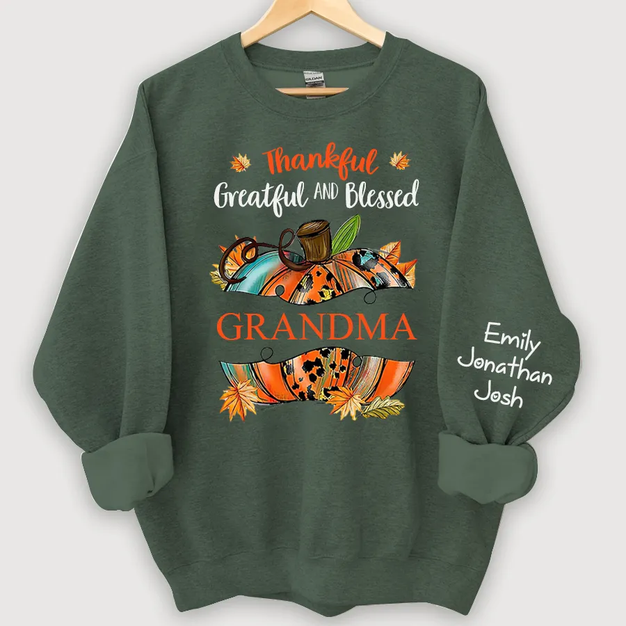 Thankful Graetful Blessed Pumkin Sweatshirt, Fall Sweatshirt