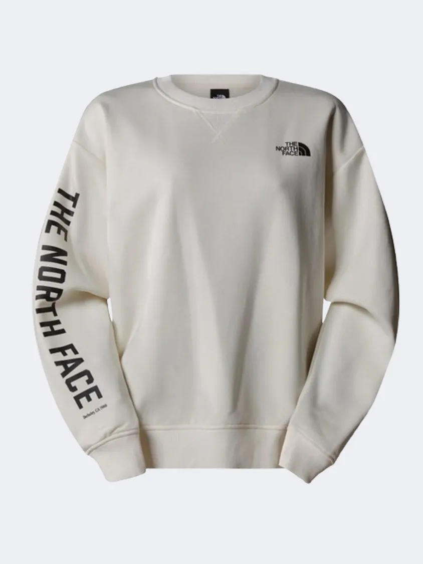 The North Face Crew Varsity Graphic Women Lifestyle Sweatshirt White Dune