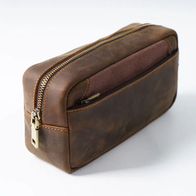 Unisex Leather Pencil Case Pen Bag