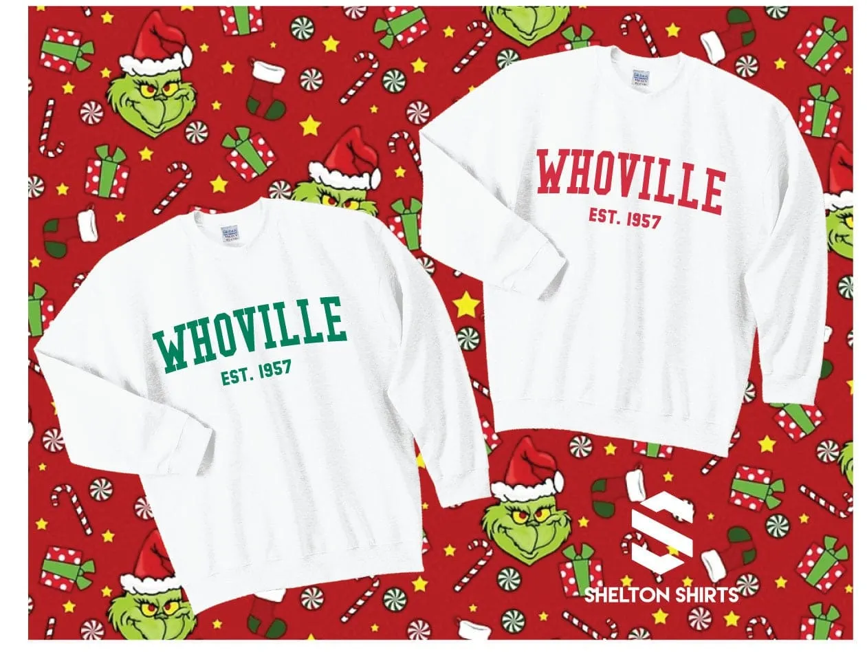 Whoville Collegiate The Grinch Super Comfy Crew Neck T-Shirt