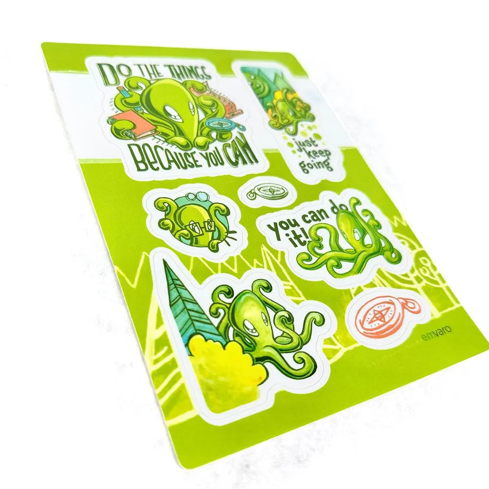 Zeek the Octopus - Because You Can - Sticker Sheet (Skoshie & Friends) WHOLESALE