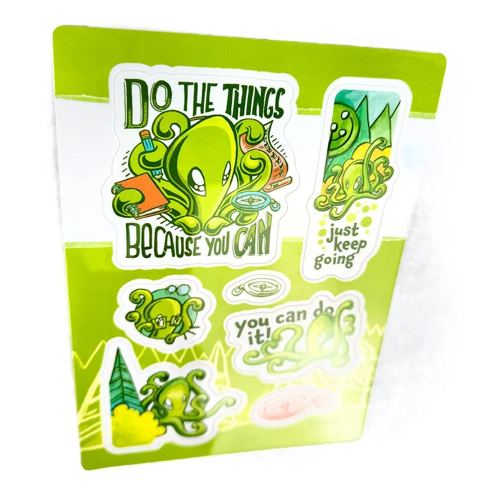 Zeek the Octopus - Because You Can - Sticker Sheet (Skoshie & Friends) WHOLESALE